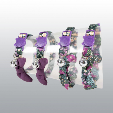 COLLIER CHAT FLEURS RETRO