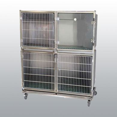 ENSEMBLE 3 CAGES INOX AVEC PORTE OXYGENOTHERAPIE