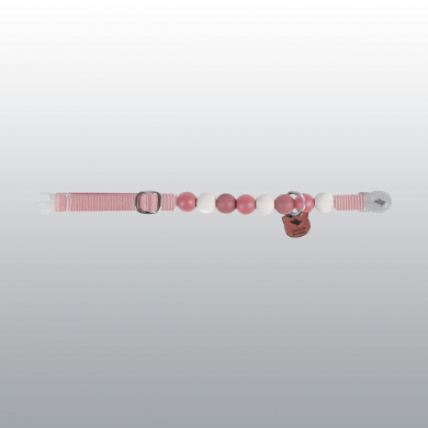 COLLIER CHAT PERLES ROSE